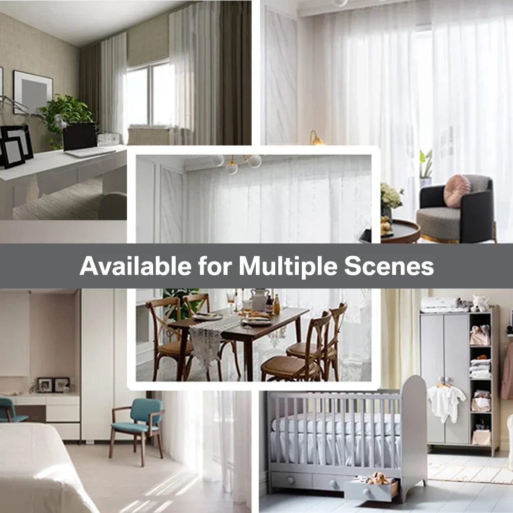 White Sheer Curtains Home Decoration Grommet/Rod Pocket Semi Tulle Window Treatments for Bedroom/Living Room