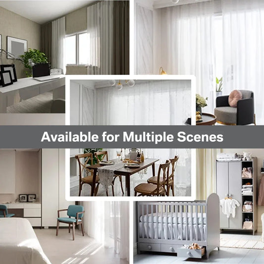 White Sheer Curtains Home Decoration Grommet/Rod Pocket Semi Tulle Window Treatments for Bedroom/Living Room