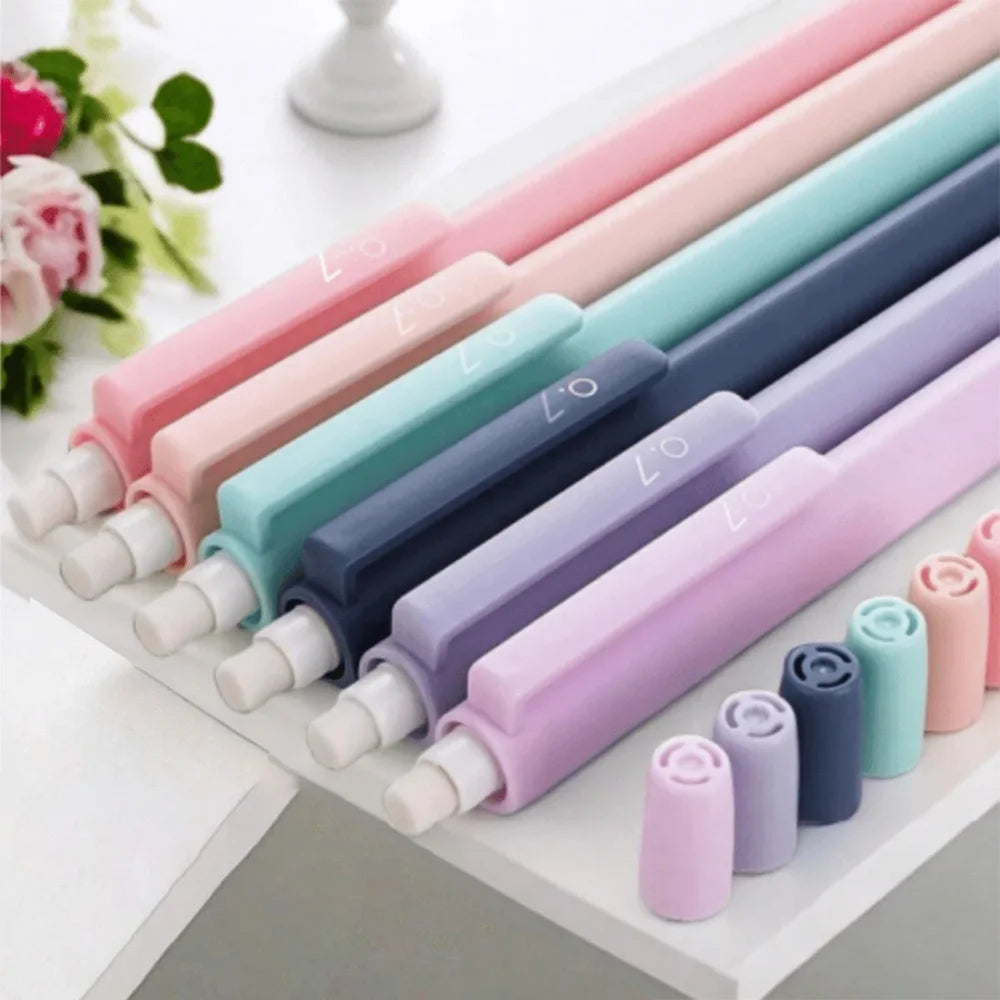 Cute Pastel Mechanical Pencil Set, 0.5mm & 0.7mm Dual Sizes for Precise Writing, Art Drawing Sketching Girls’ School Supplies