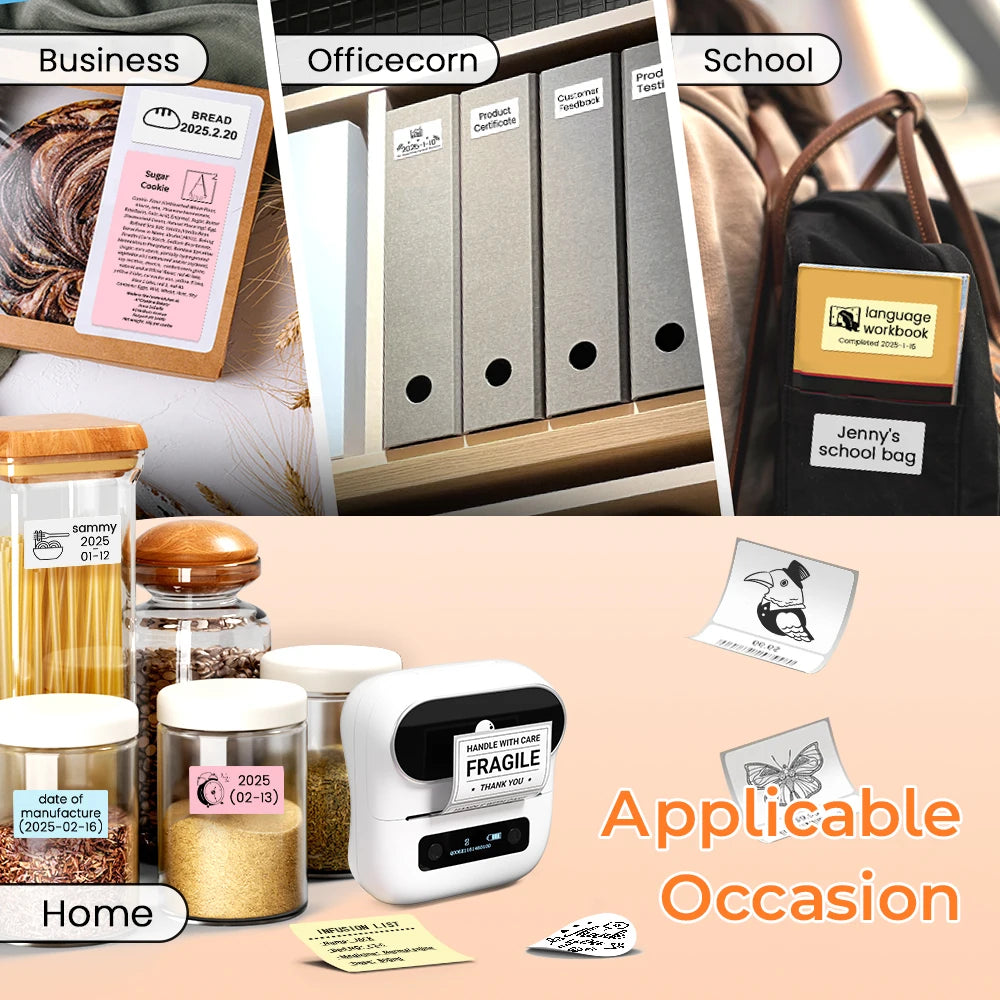 Zodzi M220 Label Printer 75mm Thermal Label Maker for Barcode Address Labeling Mailing File Folder Labels for Phone & PC