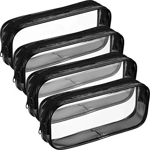 Transparent Pencil Case Zipper Simple style Pen Pouch Large Capacity Pen Bag for Students School&Office Stationary Supplies