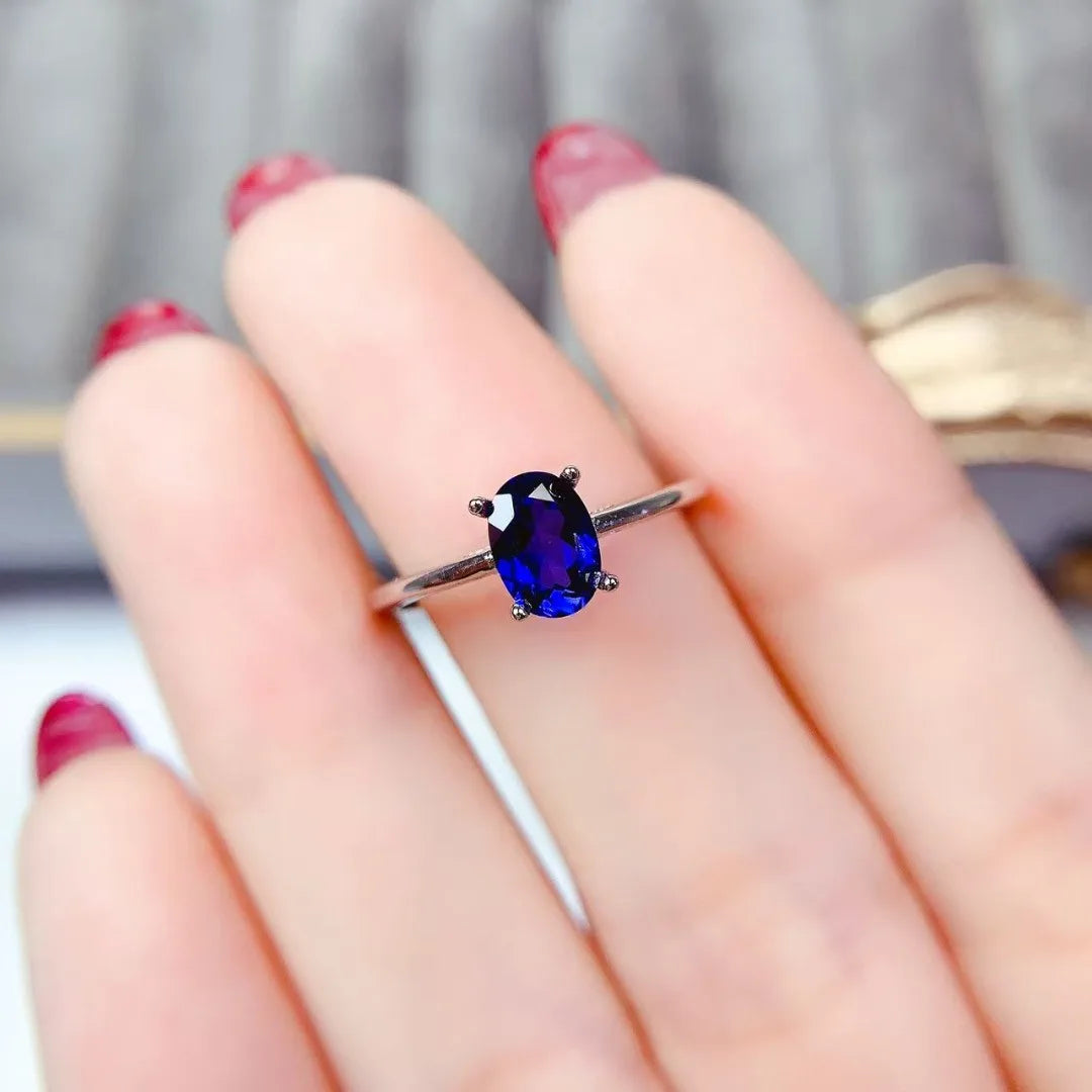 Designer Design Classic Natural Sapphire Ring S925 Sterling Silver Luxury Fashion Jewelry Makes Perfect Elegant Gift