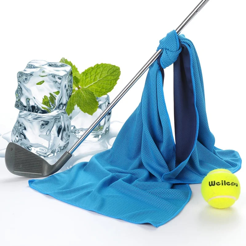 Summer cooling ice silk towel,breathable and soft,suitable for activities such as yoga,golf,gym, camping,running,exercise,etc