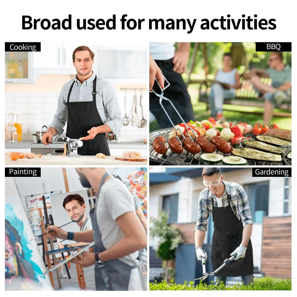 STEM Icons Science Math And Technology Teacher Aprons Chef Cooking Tablier Bib Kitchen Cleaning Pinafore for Women Men Painting