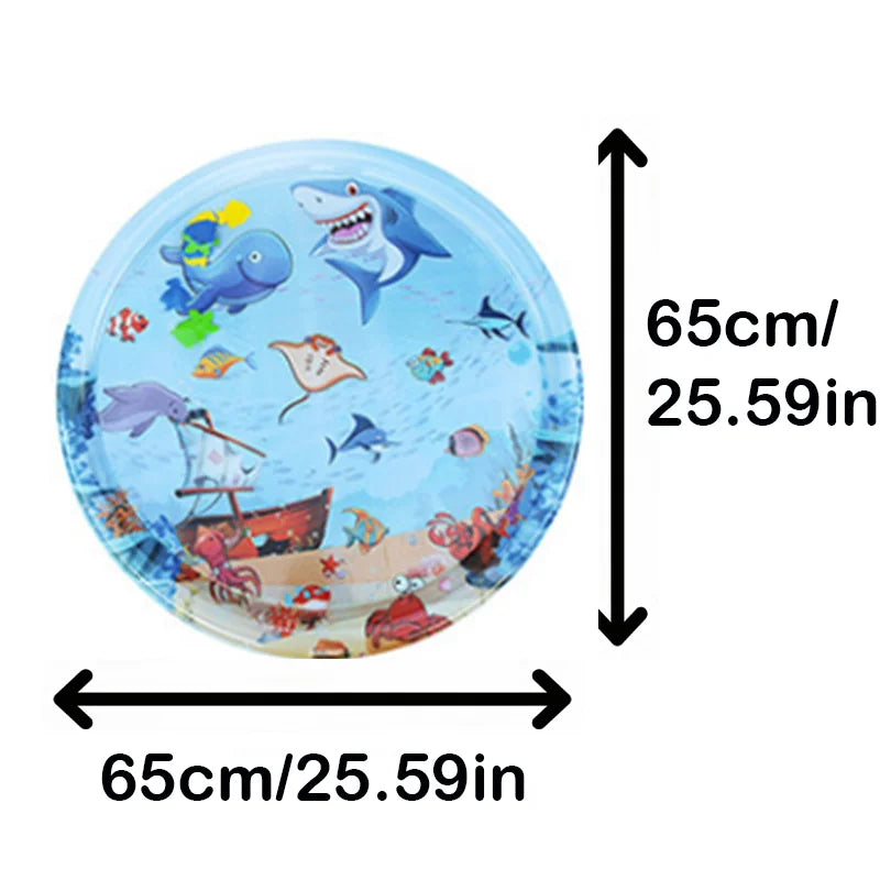 65/100cm Circle Inflatable Baby Water Play Mat Infant Toddler Kid Tummy Time Water Pad Cushion Early Educate Develop Activity