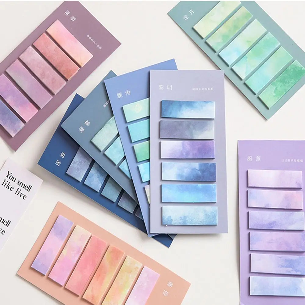 120 Sheets Morandi Color Stationery Kawaii Bookmark Posted It Sticky Notes Paper Sticker Index Memo Pad