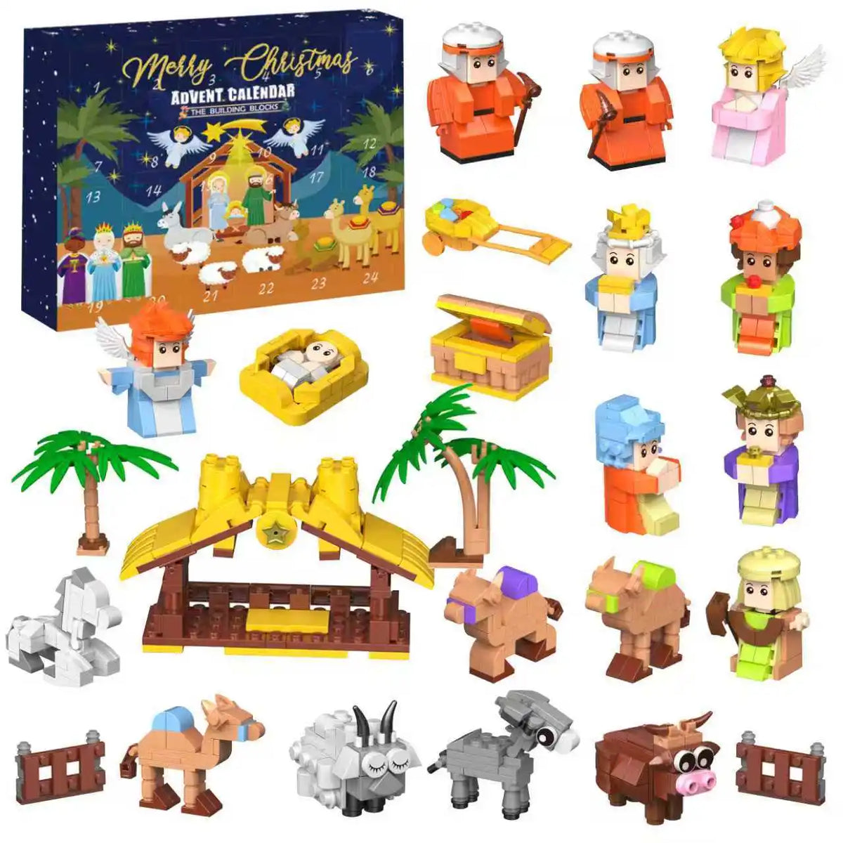 Hot Christmas Series Advent Calendar Gift Box 24Days Countdown Calendar Box Christmas Tree Bricks Model New Years Xmas Gift