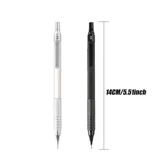 Metal Drafting Pencil – 0.5 to 2.0mm Mechanical Pencil with 2B Lead & Eraser