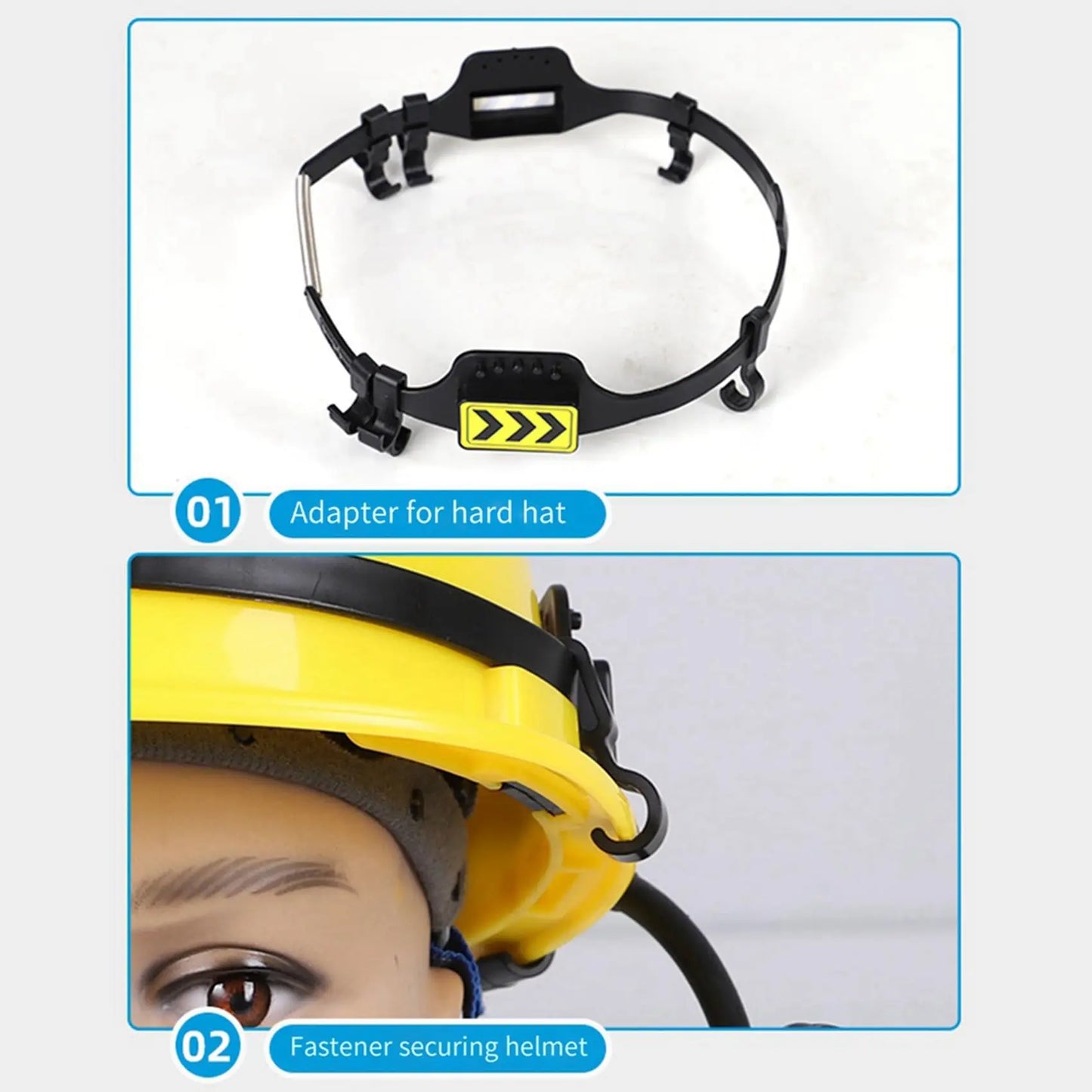 Safety Helmet Fan, 3 Speeds USB Rechargeable Cooling Fan with Night Light, Universal Mount for Hard Hat Summer Work