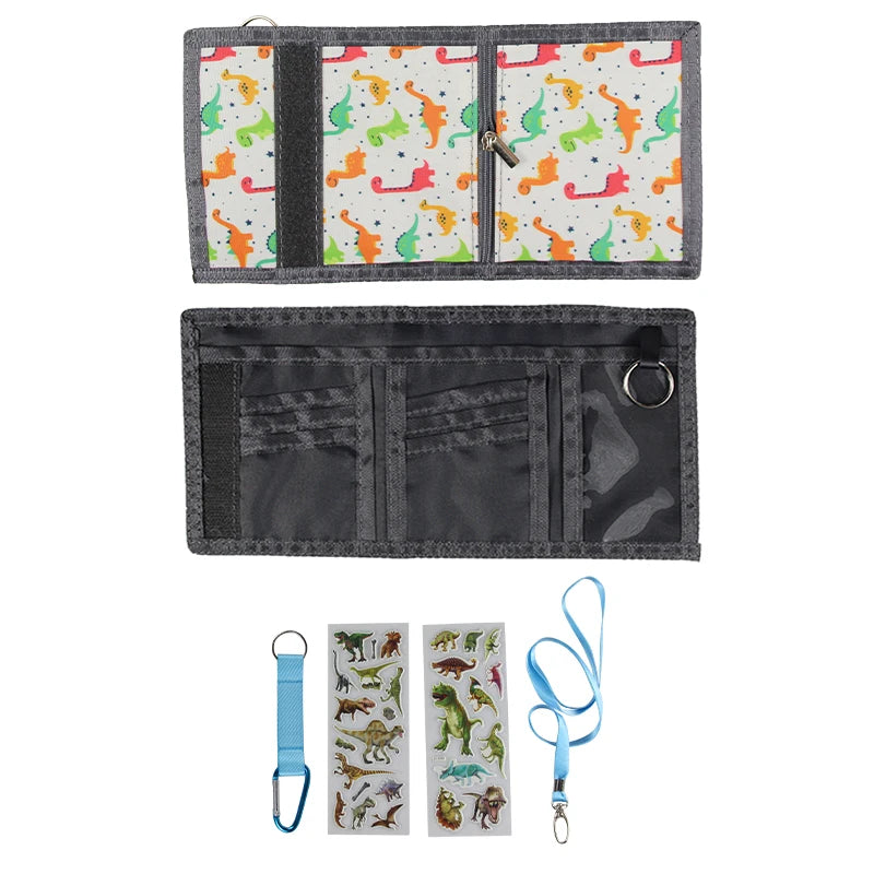 Childrens Wallet ,Foldable Canvas Coin Purse Primary ,School Student Card Bag, Multifunctional Wallet ,Student Cartoon Money Cli