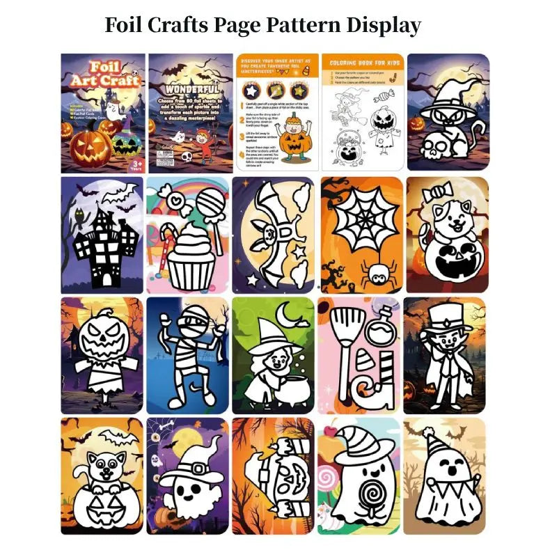 16 Sheet/Set DIY Magical Transfer Painting Crafts Christmas Halloween Birthday Children Kids Foil Arts Crafts Gifts Drawing Toys
