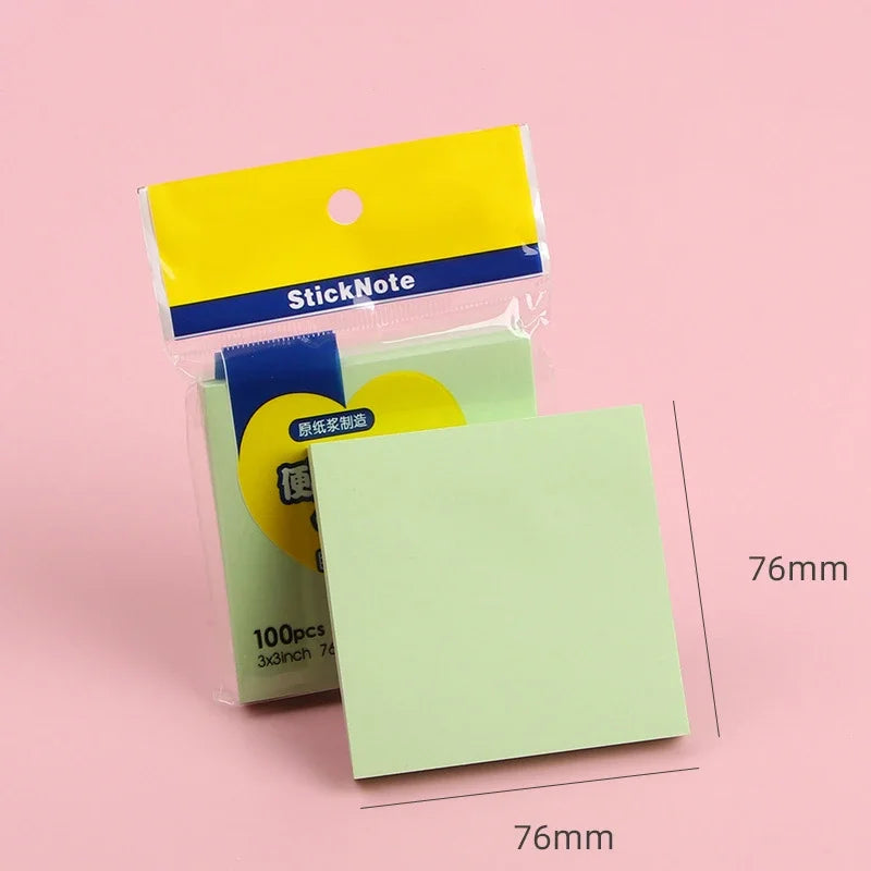 100sheets Color Sticker Notes Sticky Notes Pads Posits Stationery Memo Notepad Notebook School Office Posted It Paper Sticker