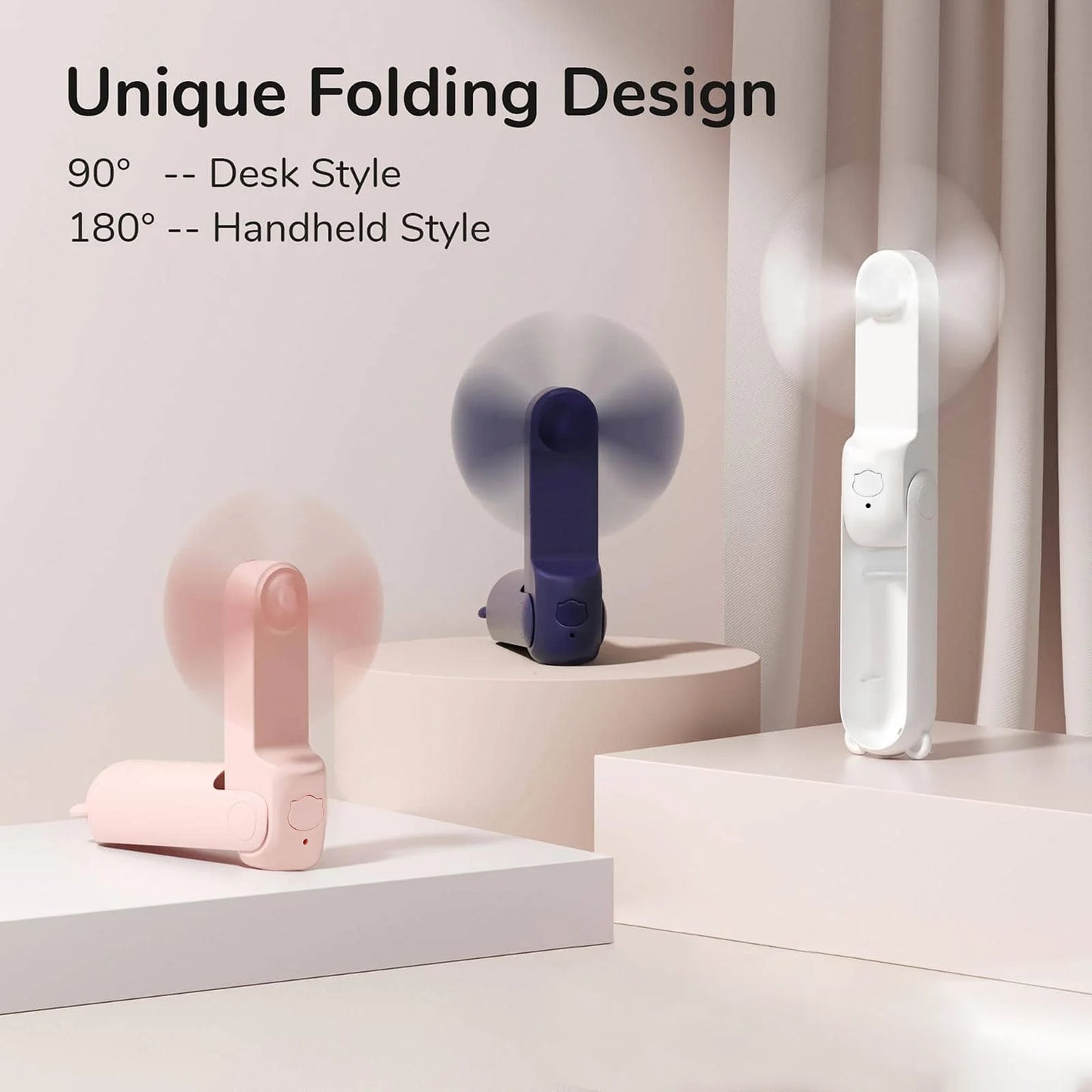 USB charging mini fan, foldable small fan, handheld eyelash fan, suitable for travel and outdoor use, essential for summer
