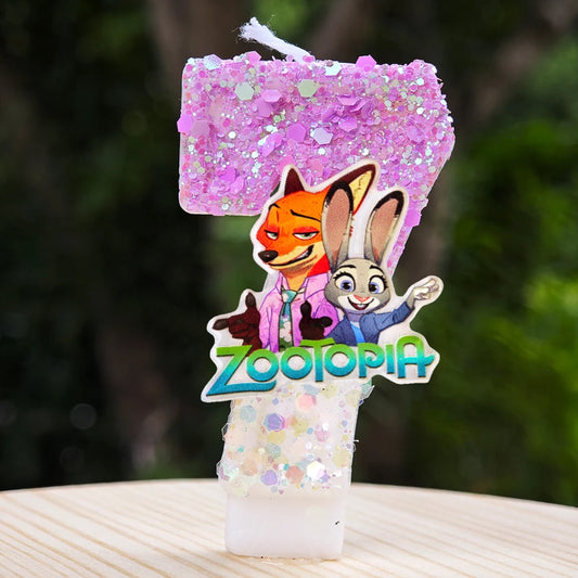 Zootopia Candle Number 0-9 Soccer Candle Cake Decoration Zootopia Birthday Party for Kids Baby Shower Decor Gift