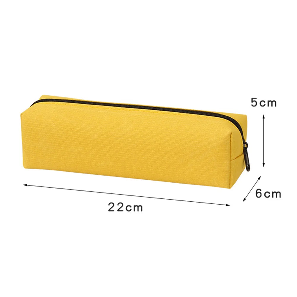 Solid Color Pencil Case Simple Pencil Bags For Student New Stationery School Supplies Kids Gift Zipper Big Cosmetic Bag