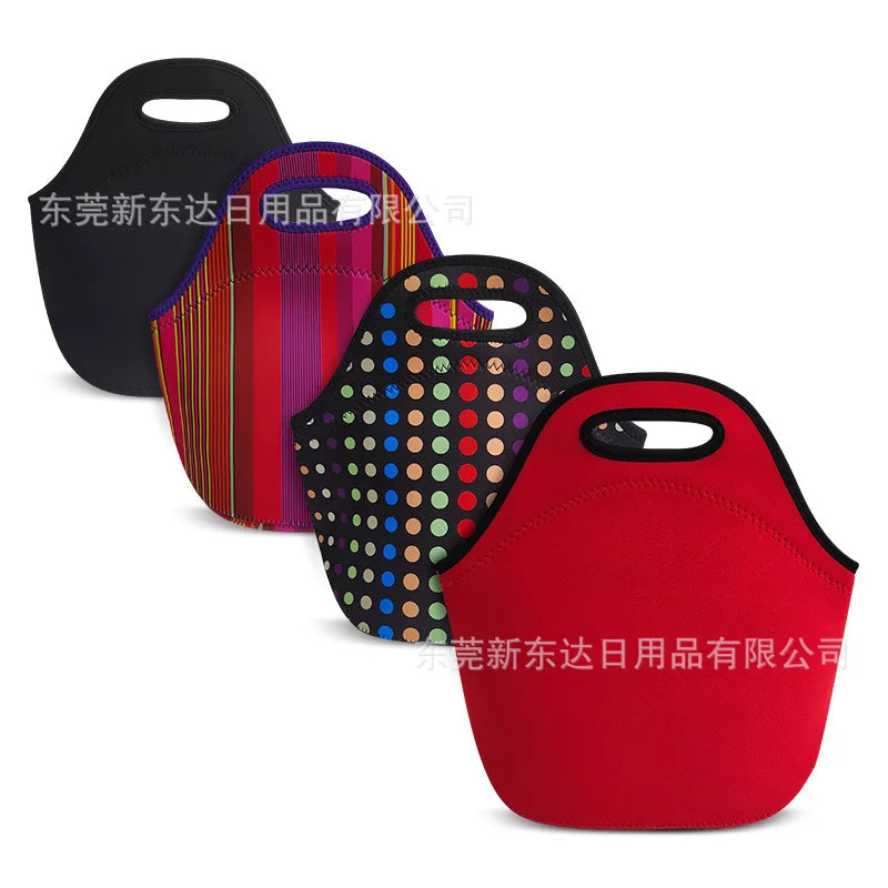 Neoprene Portable Lunch Bag Thermal Insulated Bento Box Tote Cooler Pouch Dinner Container Picnic Kid School Food Storage Bags