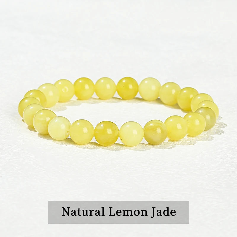 JD Natural Stone Beads Bracelet Amethyst Tiger Eye Crystal Quartz Agate Gem Beads Bangles Women Men Reiki Healling Jewelry Gift