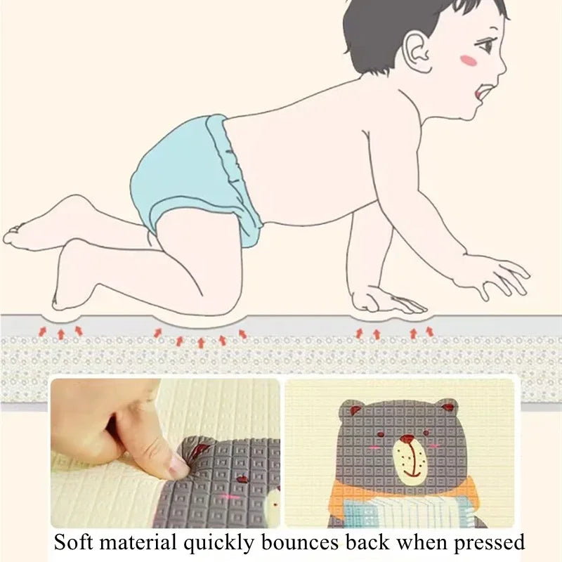 Baby Play Mats Doubel Sided Animals Kids Rug Educational Toys for Children Soft Floor Toddler Crawling Carpet Game Activity Gym