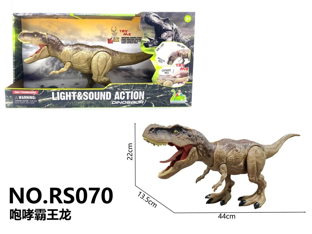 New Jurassic Period Realistic Dinosaur Model Electric Walking Sound Effect Light Up Roaring Tyrannosaurus Boys Dinosaur Gifts