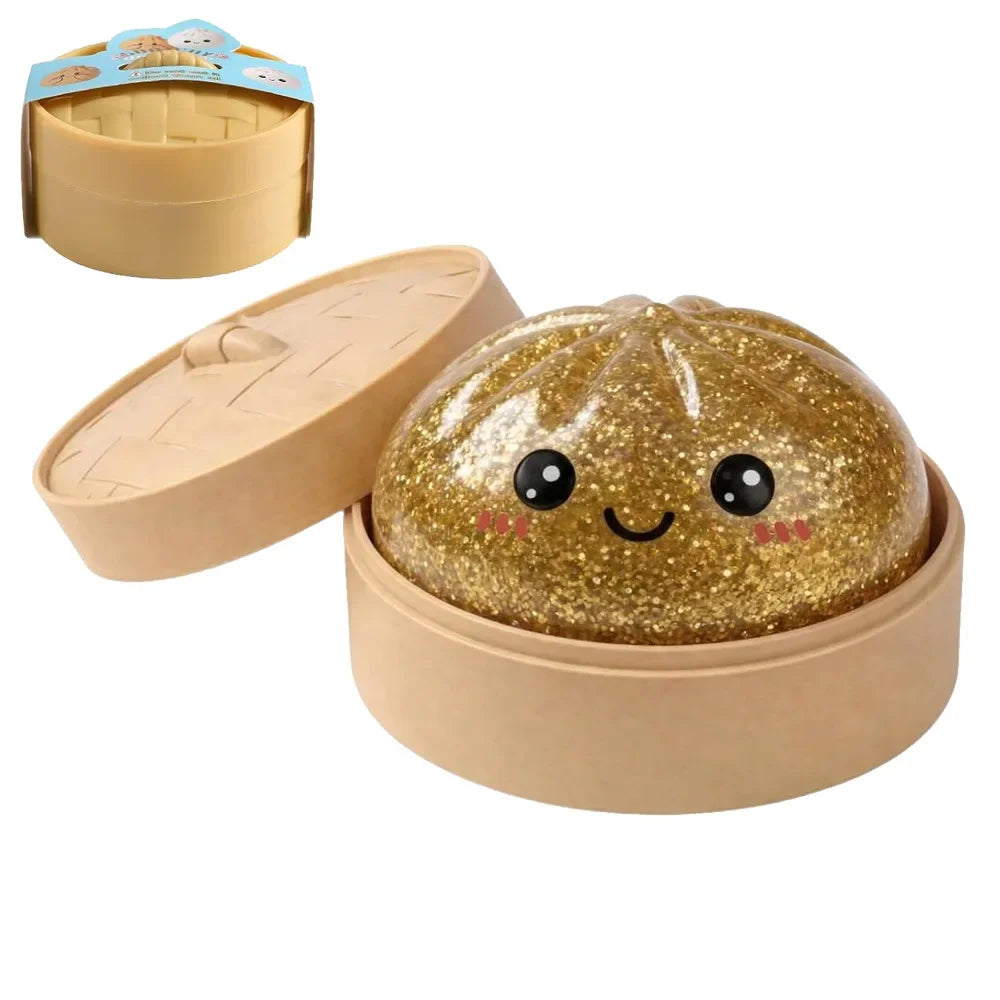 New Glitter Dumpling Glitter Dumpling Squishy with Box Dumplings Sensory Squeeze Toy for Stress Relief