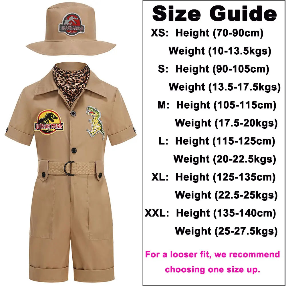 Cosplay Kids Safari Birthday Scout Party Jungle Explorer Outfit Halloween Wildlife Animal Dinosaur Safari Costume for Baby Boys