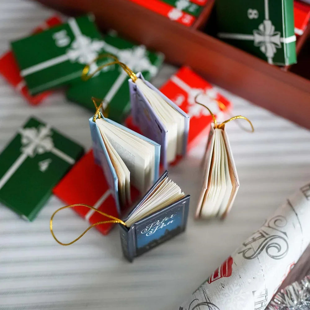 Mini Book Ornament Advent Calendar – 24 Tiny Books for Christmas Decor