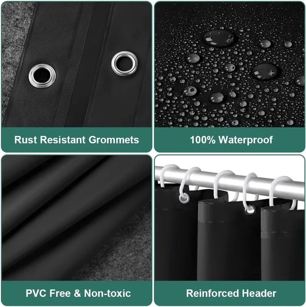 Waterproof Shower Curtain Liner for Bathtub 180x180cm Stall Bathroom Curtain with Magnets Plastic Mold Resistant Shower Curtain