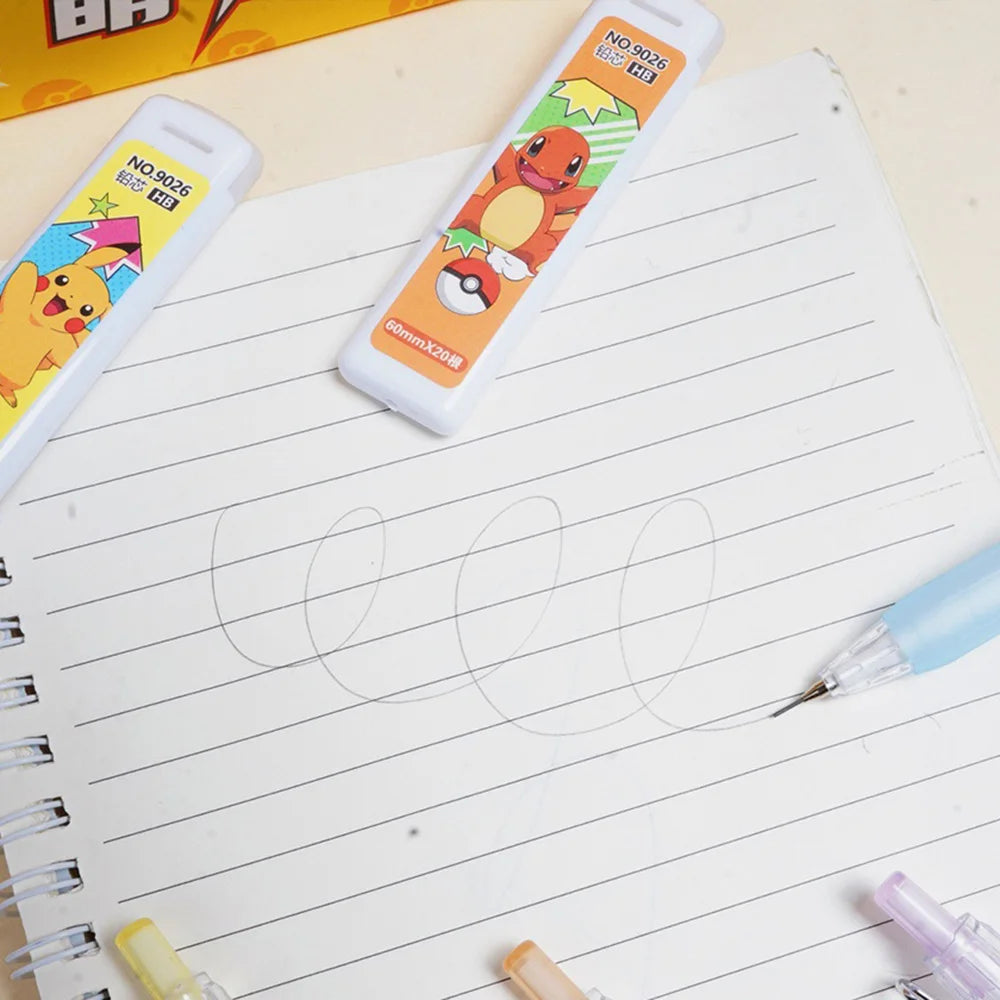 Pokemon Mechanical Pencil with HB Lead Refill Pikachu Charmander Squirtle Gengar Automatic Pencils School Stationery for Student