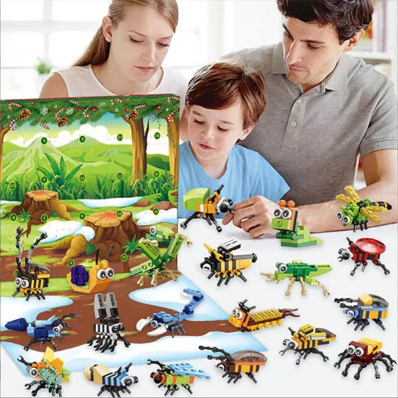 Jungle Animals Building Block Advent Calendar – 24 Stocking Stuffer Toys
