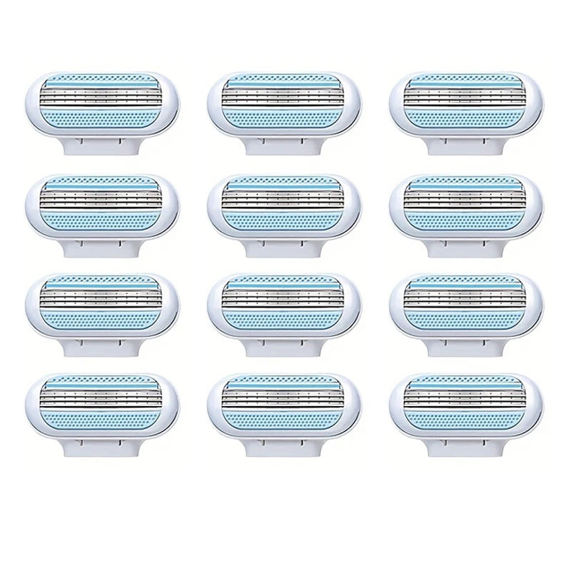 1 Handle + 4/8 Blade Women Safety Razor Blades Face/ Leg/ Armpit/ Bikini Beauty Hair Removal Shaving Compatible Venus Shaver