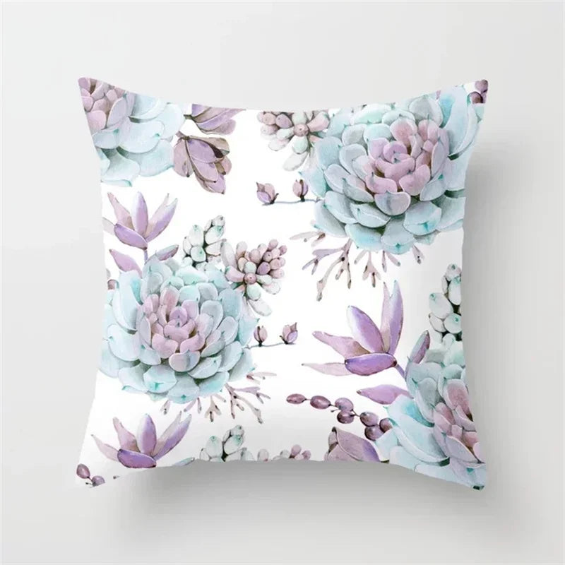 Cactus Flower Pattern Summer Decorative Cushions Pillowcase Polyester Cushion Cover Throw Pillow Sofa Decoration Pillowcover