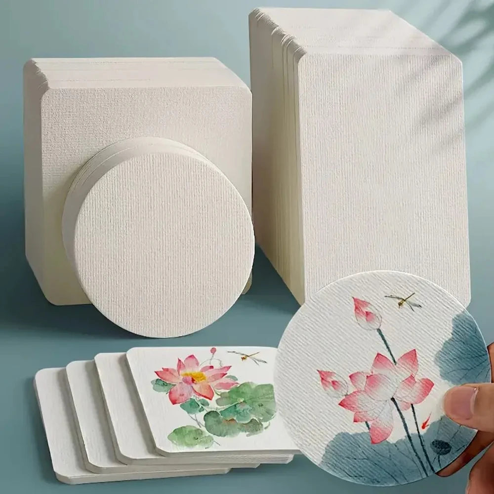 10-400 Sheets Professional Square/Round Watercolor Paper 300g Water Color Paper Postcard for Painting School Kids Sketching Draw
