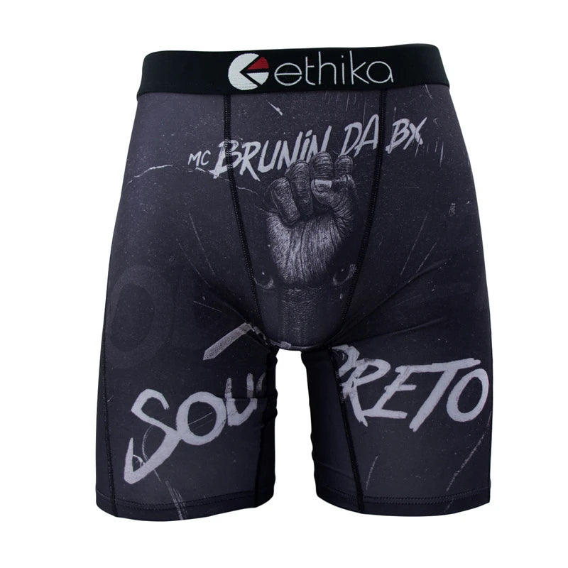 ETHIKA Underwear 1Pcs Men Sexy Printed Boxershorts Breathable Mens Trunks Plus Size S-3XL Man Swimming Underpants Men's Panties