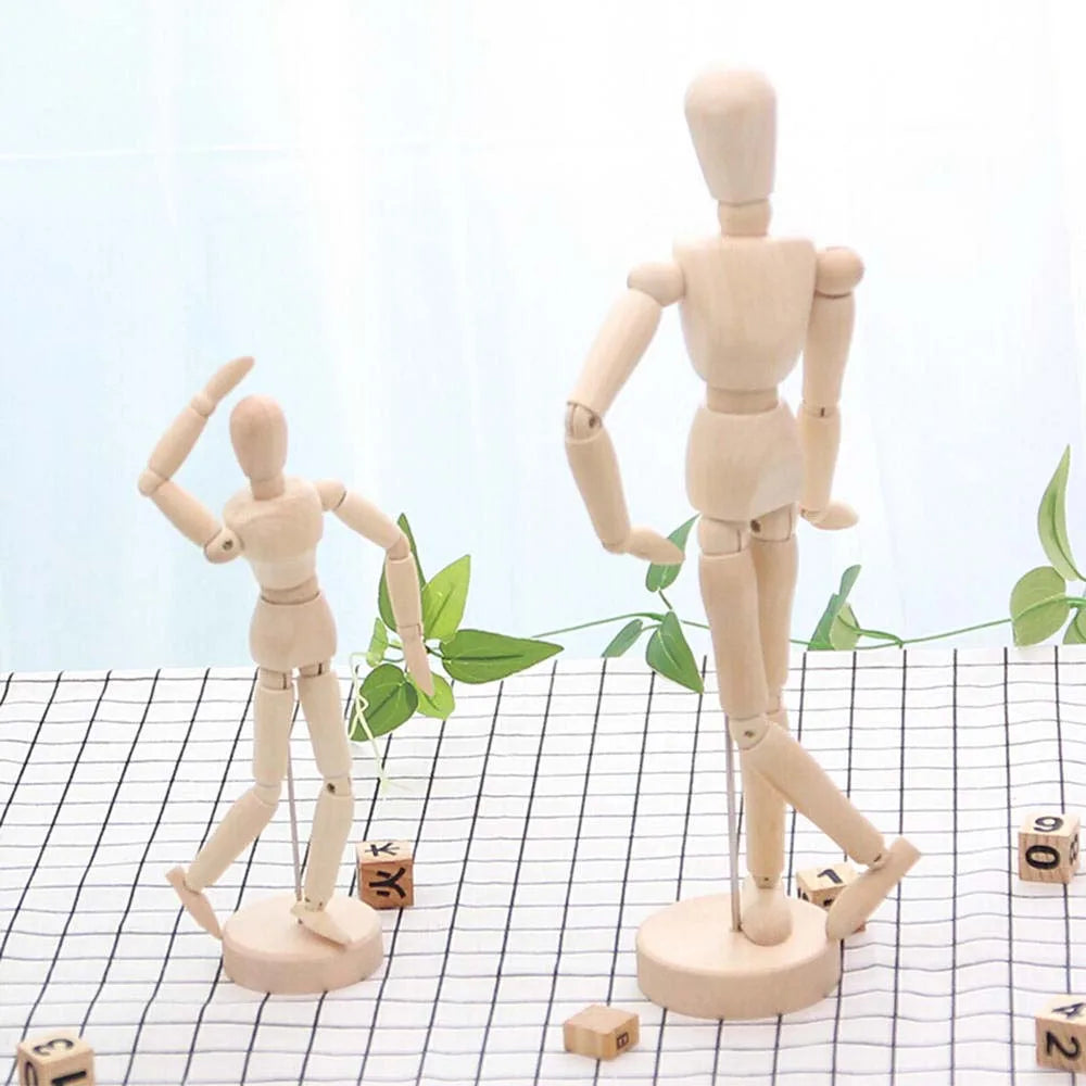 4.5 5.5 8 Inch Polished Male Mannequin Human Movable Limbs Art Models Wooden Toy Drawing Sketch Supplies Home Decor