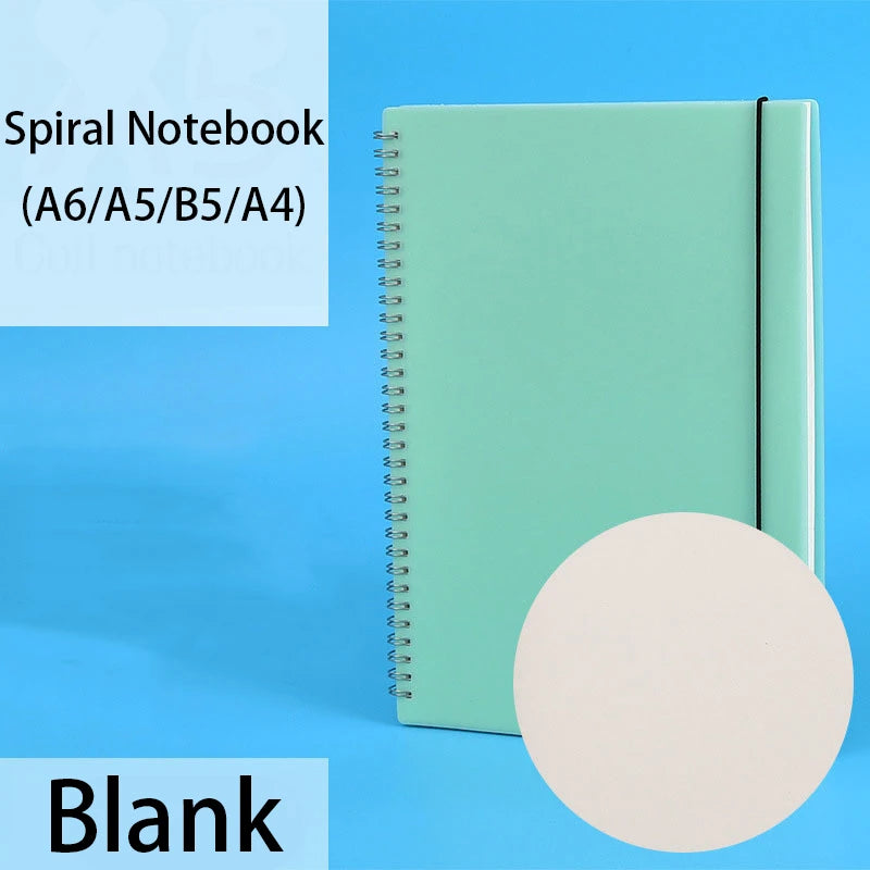 A6 A5 B5 A4 Green Spiral Book Coil Notebook To-Do Lined DOT Blank Grid Paper Journal Diary Sketchbook For School Stationery