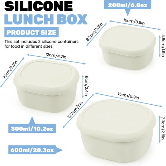 Reusable silicone containers - Large silicone food storage containers, BPA-free, airtight, dishwasher and refrigerator safe