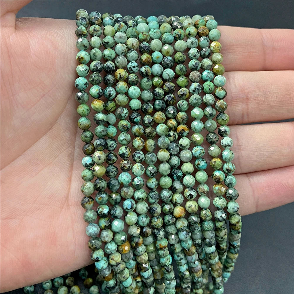 2mm 3mm 4mm Faceted Natural Stone Pink Rose Quartzs Crystal Beads Round Amethysts Loose Beads for DIY Jewelry Making Necklace