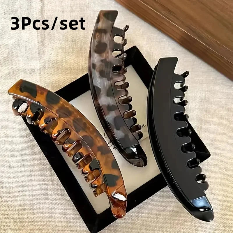 1/3Pcs High Volume Hair Clips Women's Large Banana Clip with Back Comb for Ponytails Vertical Twist Barrette Hair Accessory