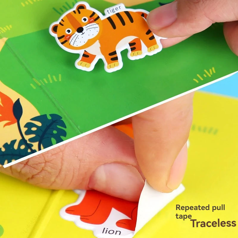 Reusable Sticker Book for Kids Vehicles Truck Stickers Educational Learning Travel Stickers Activity Books for Toddler Girls Boy