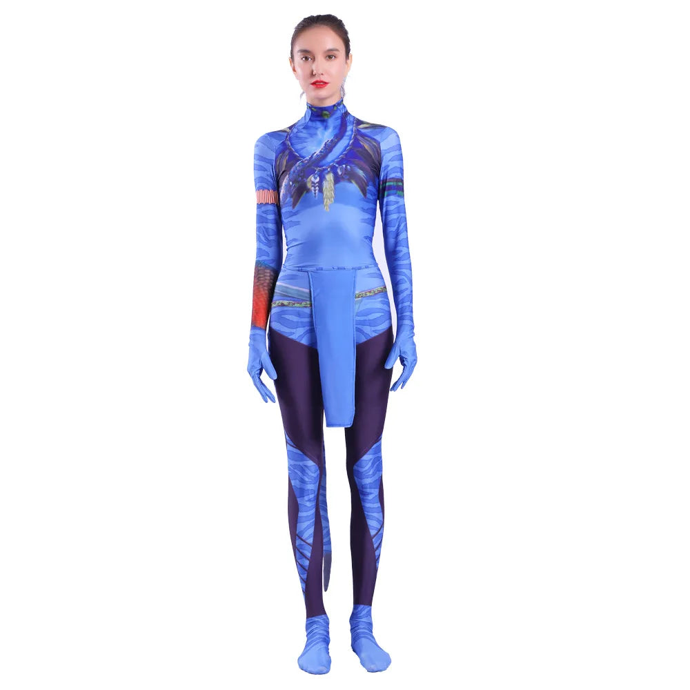 Avatar Costume Cosplay Women and Men Couple Family Girl Bobysuit Jumpsuit Alien ClothingThe Way of Water Christmas Halloween