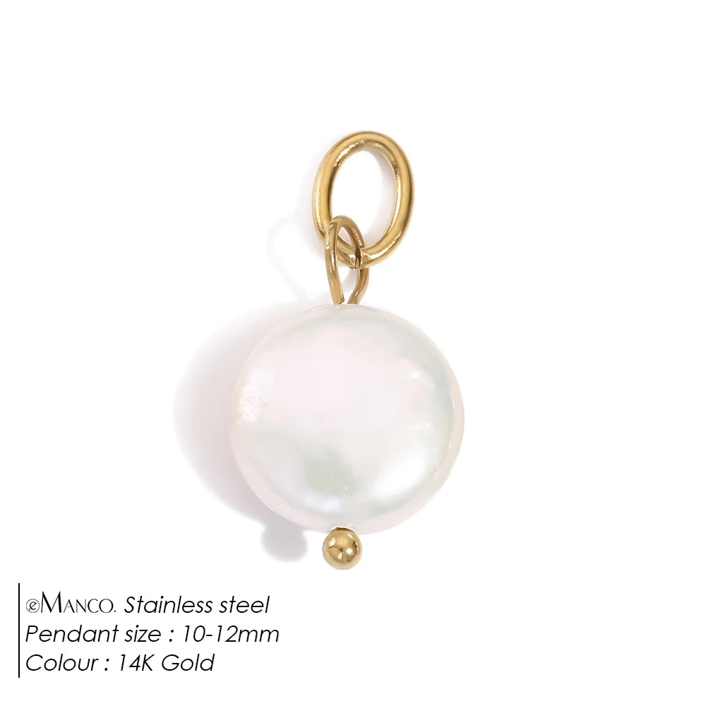 eManco Natural Cultured Freshwater Pearl Charms with  Stainless Steel Jump Rings for DIY Earrings Necklace Jewelry Making