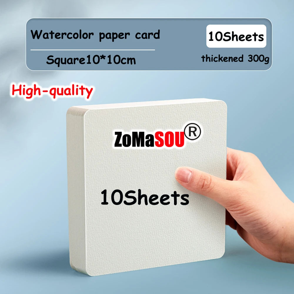 10-400 Sheets Professional Square/Round Watercolor Paper 300g Water Color Paper Postcard for Painting School Kids Sketching Draw