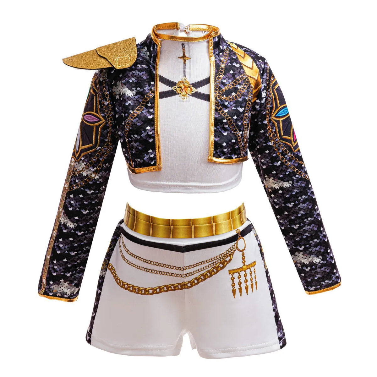 3PCS Set Girls Korean Music Costume Jacket Shirt Short Superstar Dance Singer Show Halloween Cosplay Birthday Party Outfit