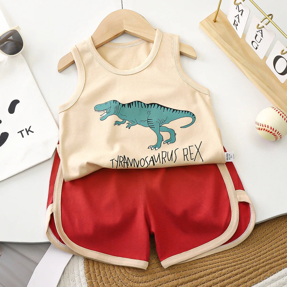 2pcs/set Childrens Vest Shorts Suit Cotton Summer New Clothes Boys Baby Summer Breathable Clothes Kids Girl T-shirt+shorts Pants