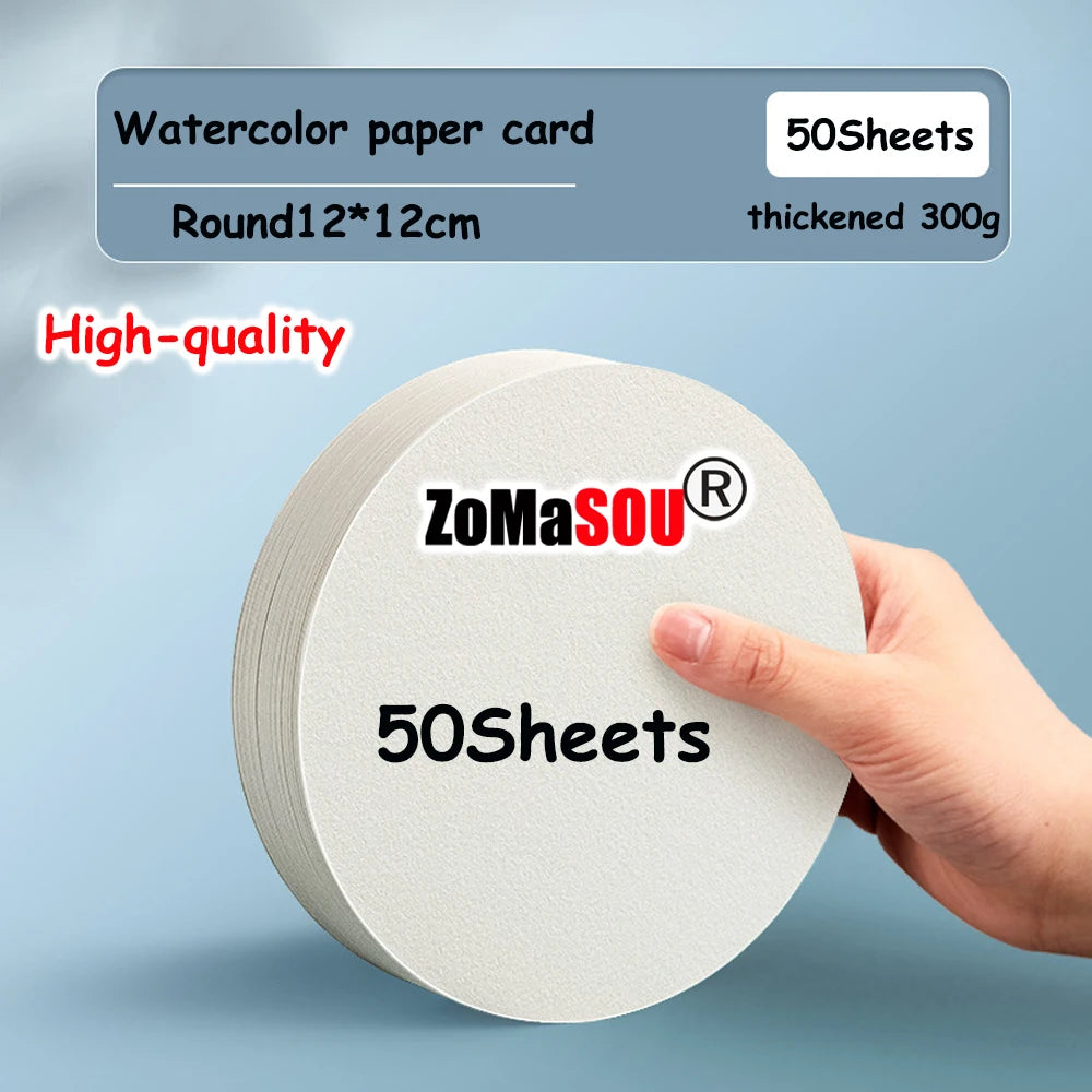 10-400 Sheets Professional Square/Round Watercolor Paper 300g Water Color Paper Postcard for Painting School Kids Sketching Draw