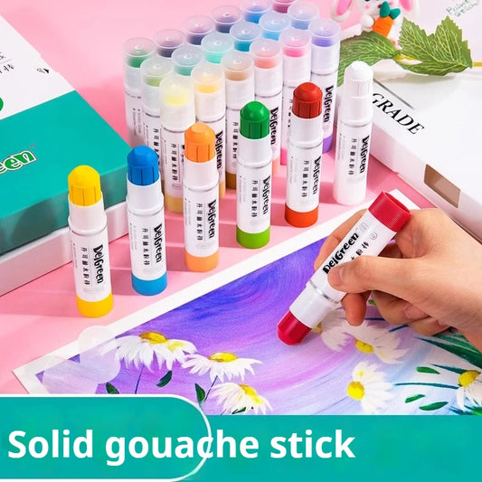 Soft Solid Gouache Paint Sticks/Pastels/Crayons Basic/Macaron 6/12/18/24 Colors Drawing Graffiti Art Crayons Non-toxic Pastels