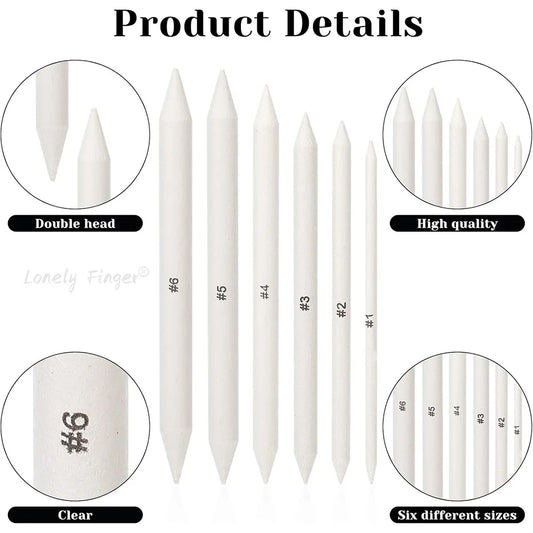 Blending Stumps – 6 or 12 Paper Art Blenders for Charcoal & Sketching