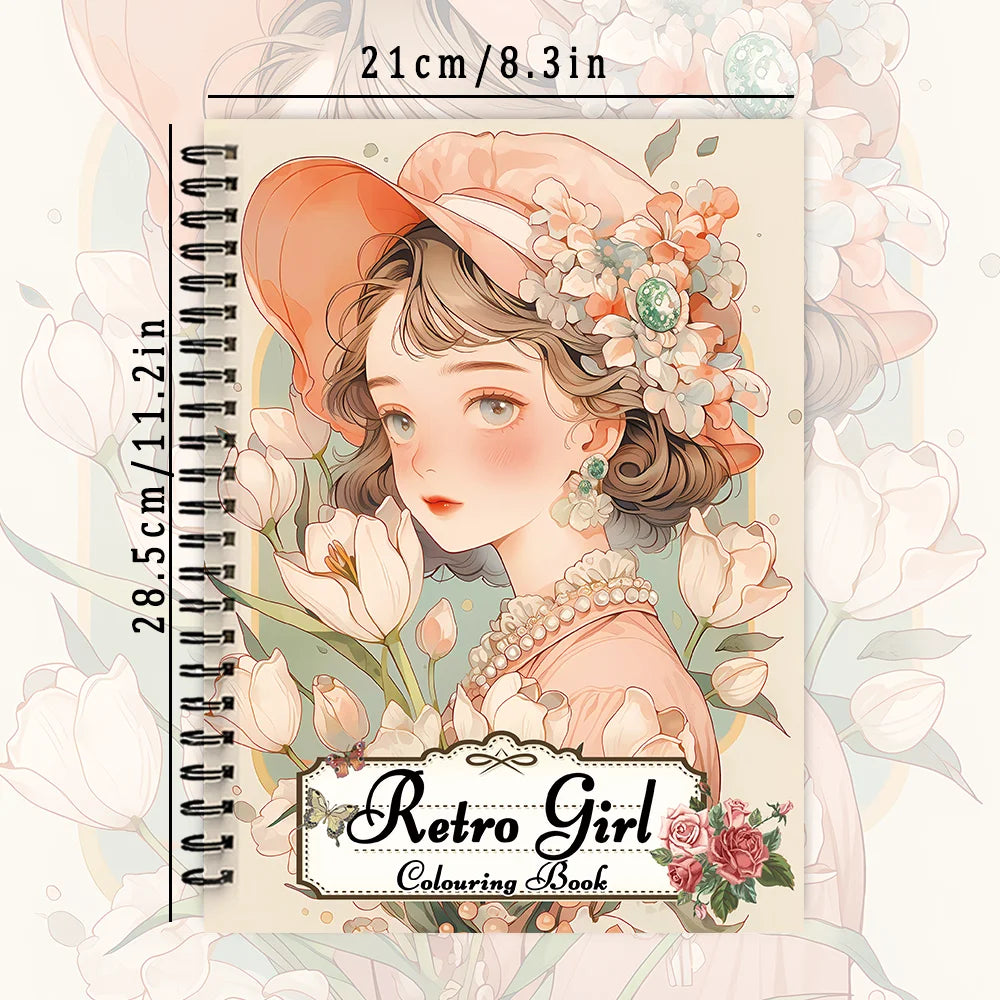 Spiral Coloring book -30 Sheets adult coloring book, 11.2 x 8.3 inches, 100g thick paper, drawing book, homecoming holiday gift