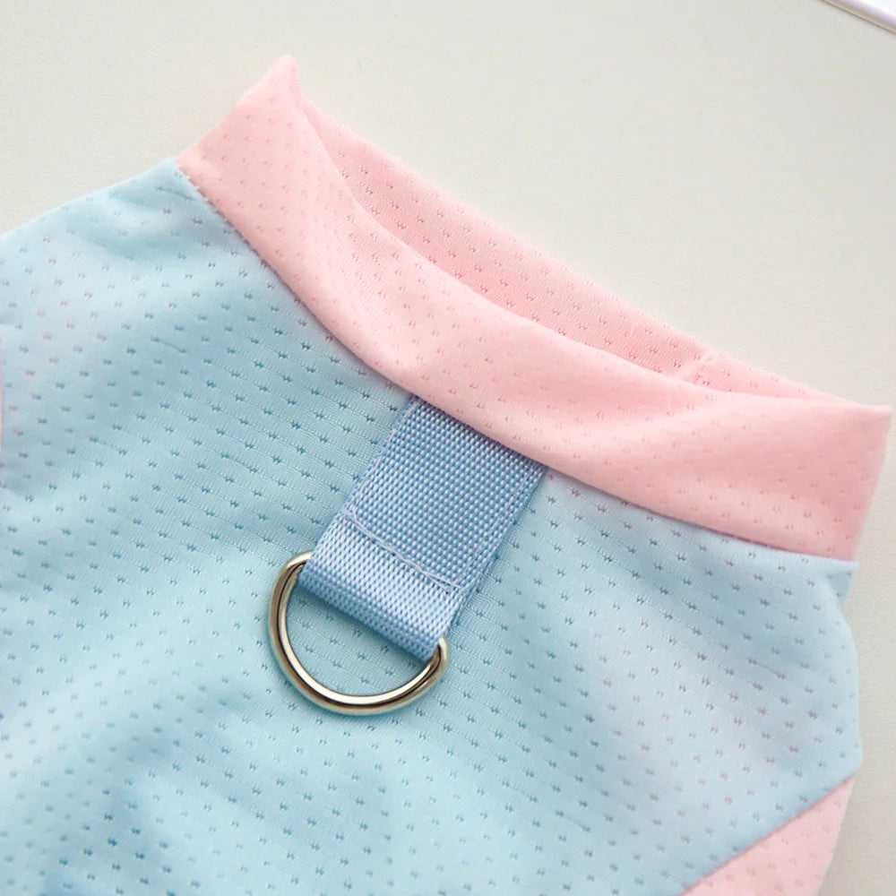 Dog Summer Four Leg Clothes Ice Silk Cool Pet Cool Clothes with Traction Rope Buckle Cooling Pet Clothes