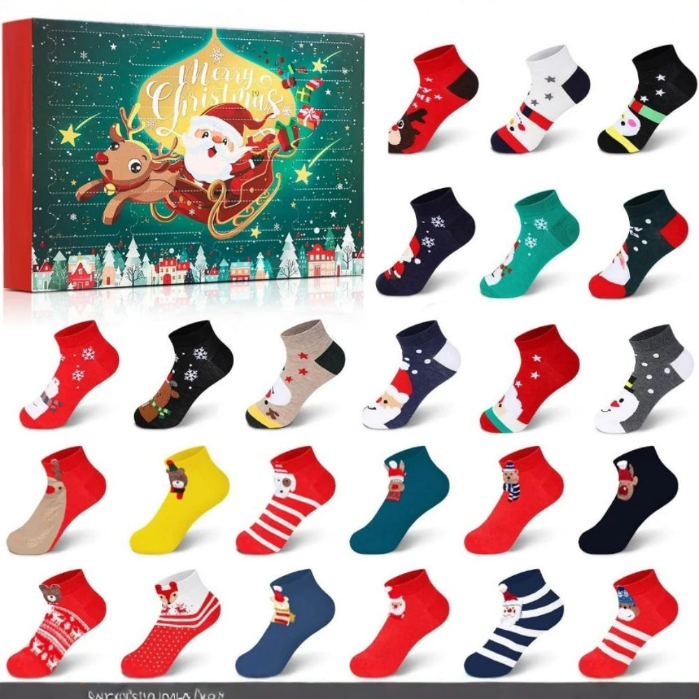 Christmas Socks Advent Calendar – 24 Pairs of Festive Countdown Stockings